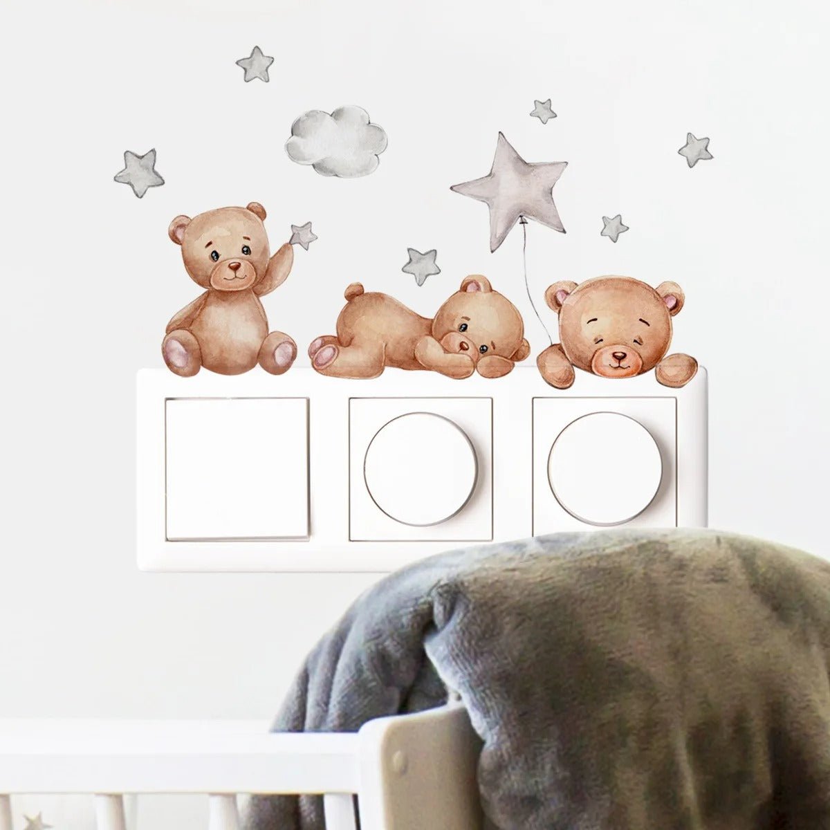 Stickers pour Interrupteur - Petits Oursons - Boutique ti - Kidou